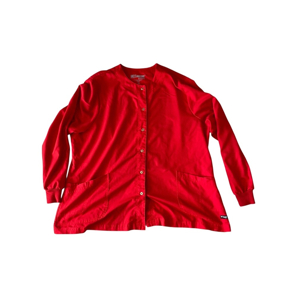 Grey's Anatomy by Barco Red Professionalโ Wear Scrub Jacket Size 3XL Uniform